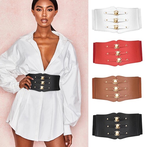 French Retro Waist Cincher Belt for Women Fashion Loose Fitted Decorative Dress Shirt Jacket