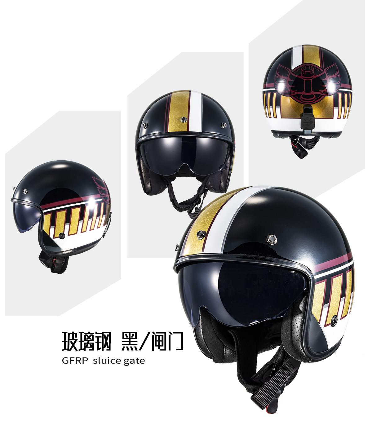 Harley Retro Motorcycle Helmet 6K Carbon Fiber Half Helmet