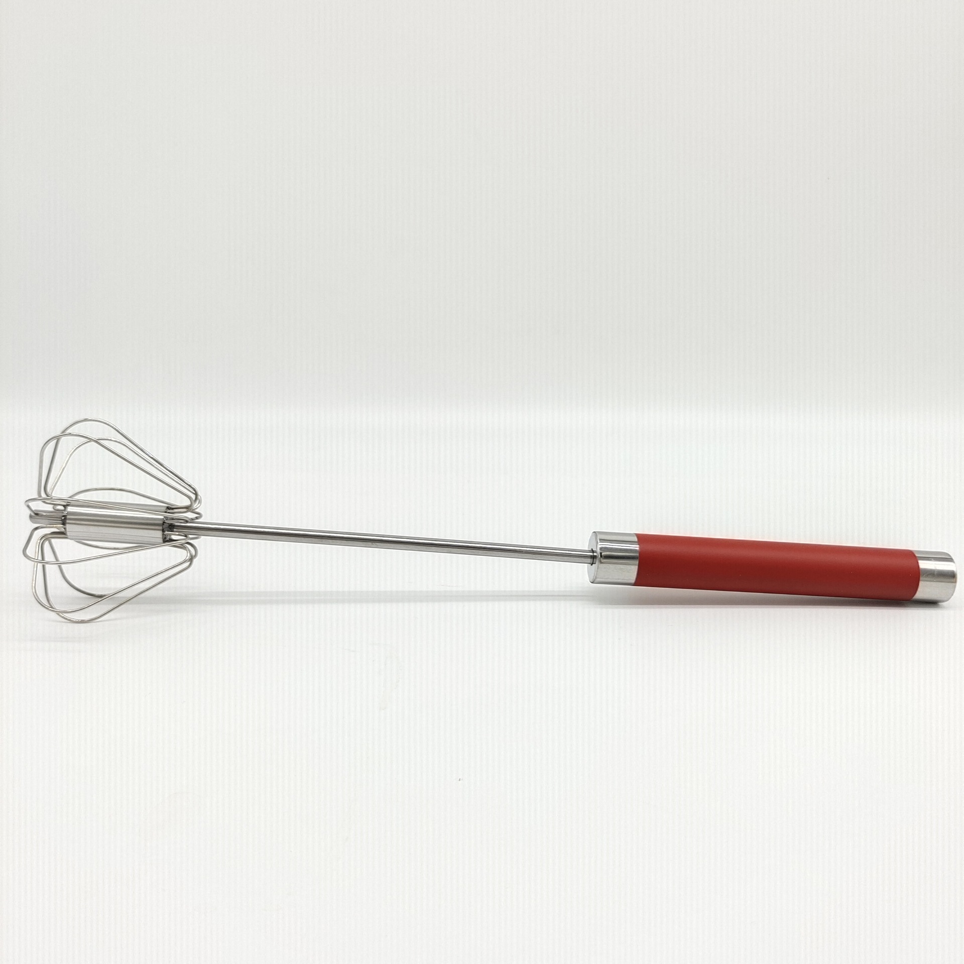 Batidor de Huevos Semiautomático Giratorio de Acero Inoxidable Manual para Cocina
