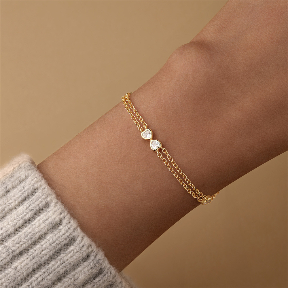 Jewelry + Earrings Quantity Jewelry + Earrings 925 Sterling Silver Heart Shape Zircon Cable Chain Bracelets Earrings