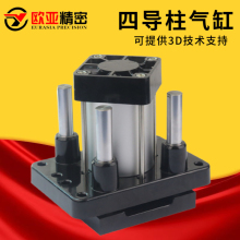 四导柱顶升气缸QGBD63（80）-40/50行程自动化气动升降平台带磁