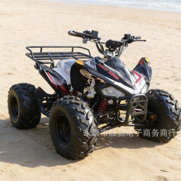 Electric beach off-road four-wheel car playing with sand