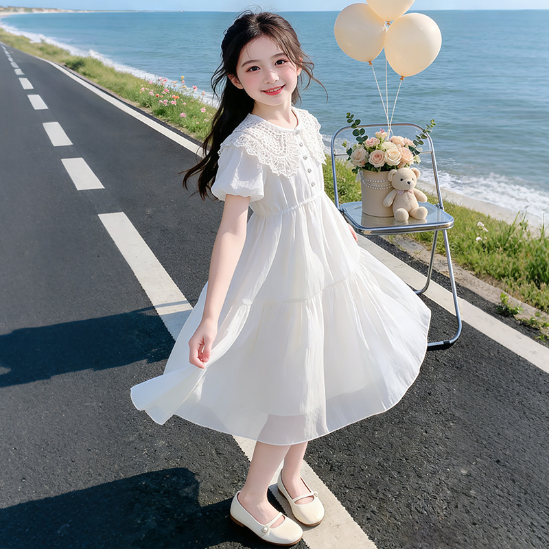 Girls' Vacation Dress Summer Outfit 2026 New Fashionable Children's Princess Dress Outdoor Sweet Trendy Dress Girls' Vacation Dress Summer Outfit 2026 New Fashionable Children's Princess Dress Outdoor Sweet Trendy Dress