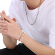 Hip-hop Distinctive Diamond Slub Chain Necklace Simple High-grade Stainless Steel Colorful Quenched Bracelet Men's suit