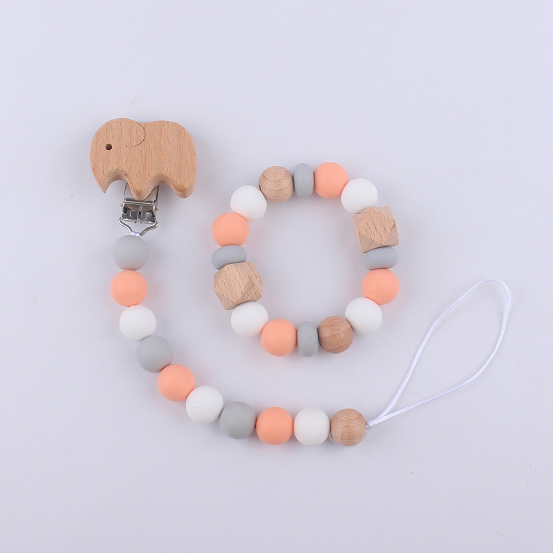 Nuevo bebé suministros de dibujos animados estrella amor chupete clip calmante bebé mordedor chupete cadena anti-gota conjunto de dos piezas