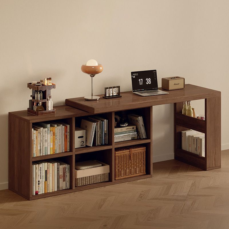 Solid Wood Rotatable Bookshelf and Bookcase Integrated Table, Corner Desk, Bedroom Vanity Table, L-Shaped Corner Computer Desk Solid Wood Rotatable Bookshelf and Bookcase Integrated Table, Corner Desk, Bedroom Vanity Table, L-Shaped Corner Computer Desk