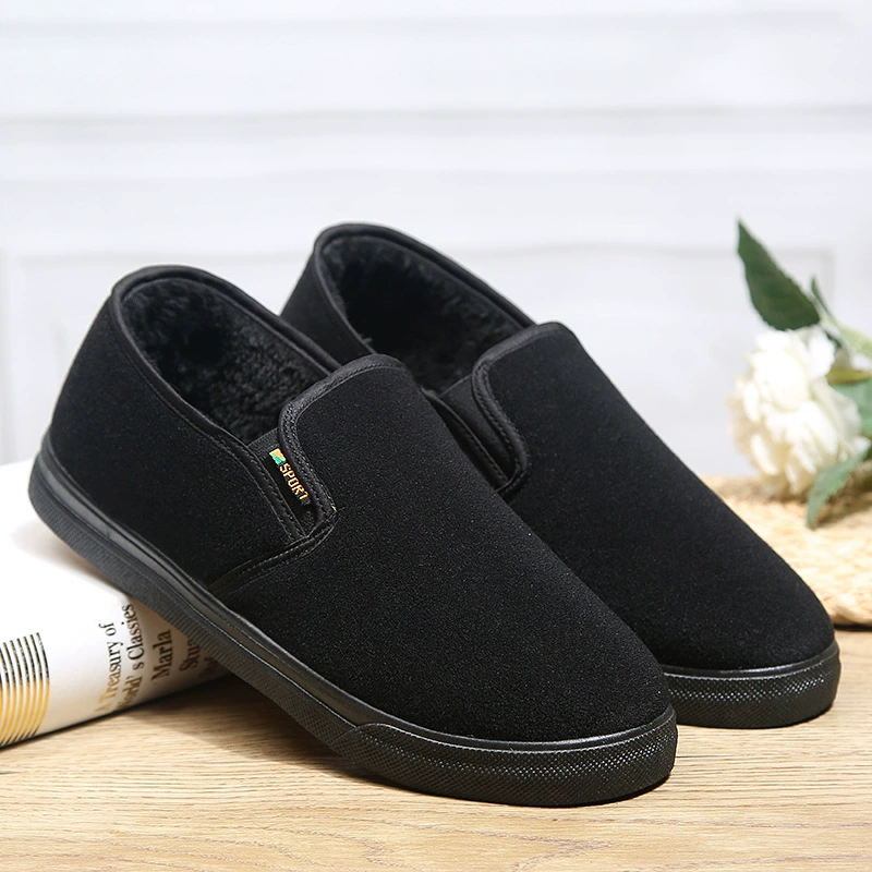 Повседневная хлопчатобумажная обувь холодная, теплая, износостойкая и нескользкая старая пекинская хлопчатобумажная обувь плюс бархат мужская осенняя и зимняя хлопковая обувь