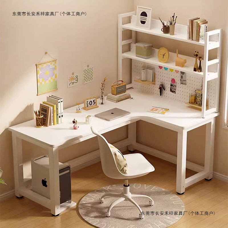 Corner Desk L-Shaped Computer Desk Desktop Home Corner Desk Bookshelf Integrated Bedroom Girls Desk Workbench