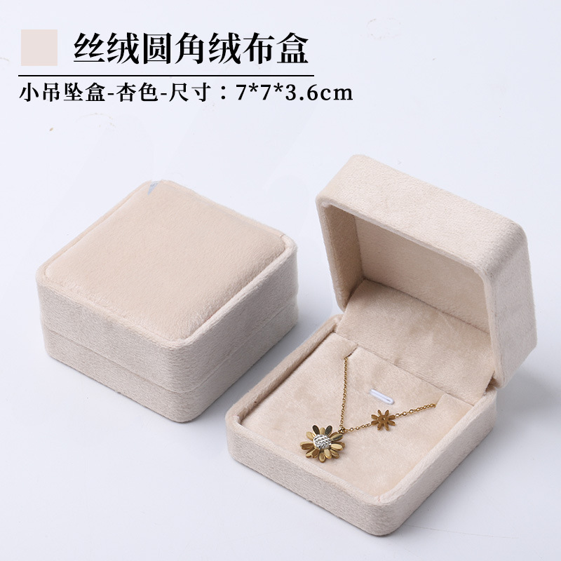 Caja de joyería de terciopelo de alta gama, caja de embalaje de terciopelo para anillos, pulseras, pendientes, cadenas largas, caja de regalo para joyería