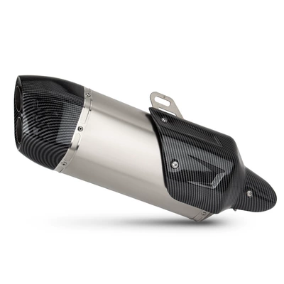 Universal Motorcycle Exhaust Pipe Modification Ninja400 R6 Cbr500 S7 Full Carbon Fiber Large Displacement Tailpipe (Motorcycle exhaust pipe) - s7-large-shield-titanium-color-imitation-head-with-cover