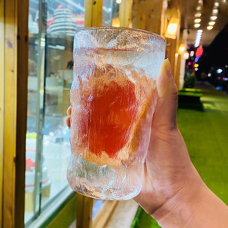Оптовая hammered glacier cup японский стиль прозрачный стеклянный кухонный стакан чайник воды стакан напитков