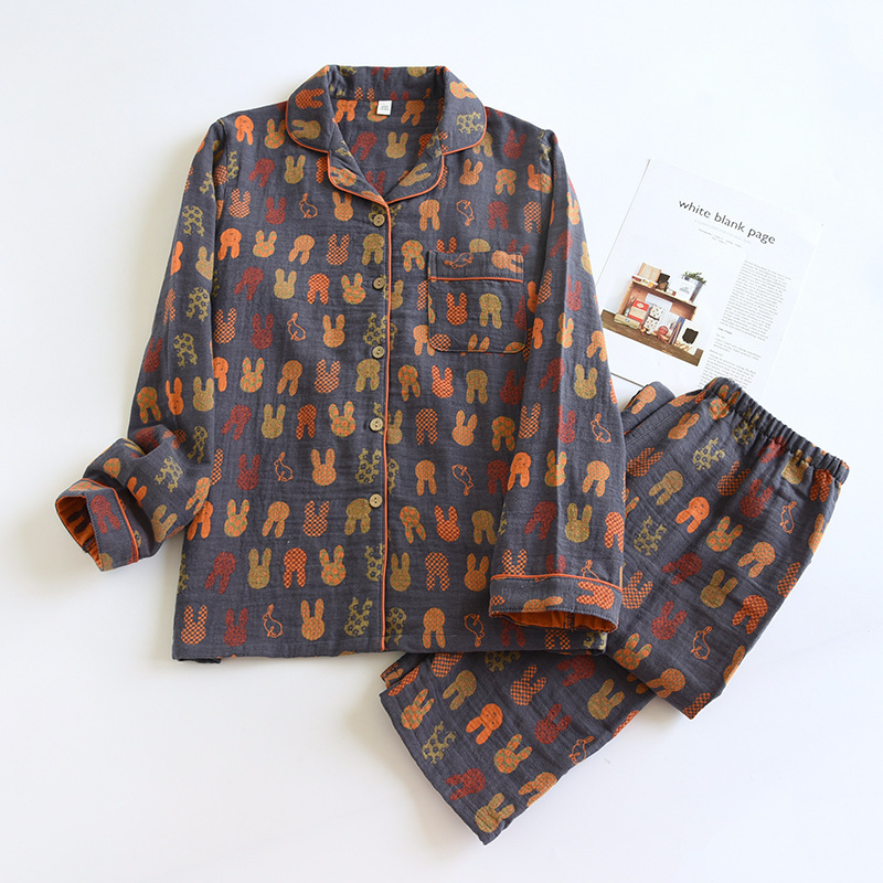 Jacquard gauze long set-Xiaotu