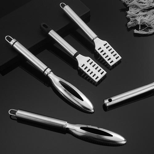 New Stainless Steel Fish Scale Scraper Set Manual Fish Scale Remover Home Kitchen Small Tool Fish Scale Brush