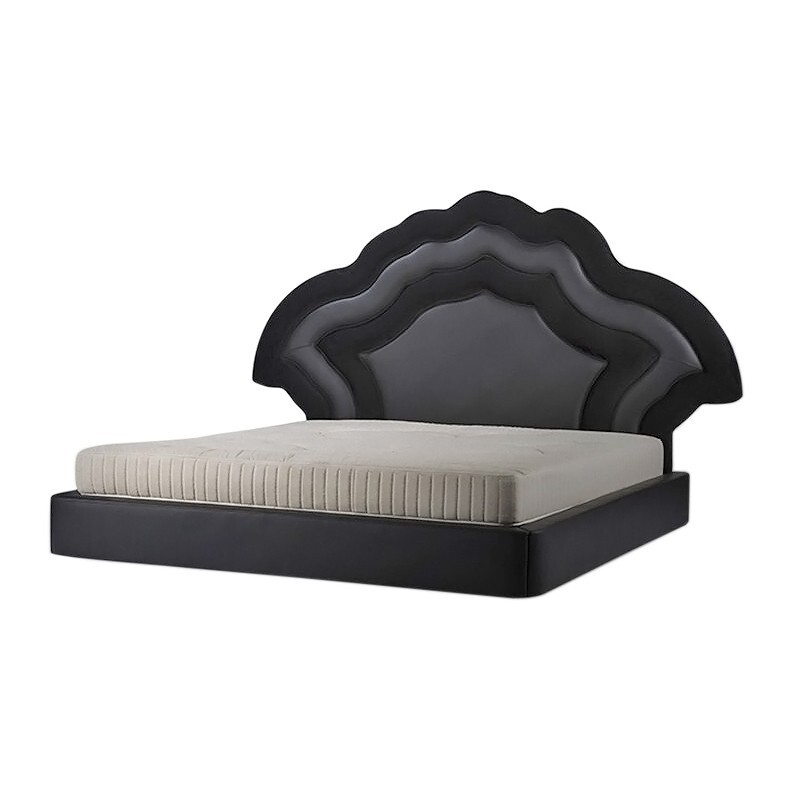 Fan Family Big Bed Italian Light Luxury Leather Art Bed Foshan Factory Furniture Big Bedroom Double Bed Fan Family Big Bed Italian Light Luxury Leather Art Bed Foshan Factory Furniture Big Bedroom Double Bed