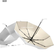 2022新款钛银双层全自动雨伞专业防晒防紫外线晴雨两用折叠太阳伞