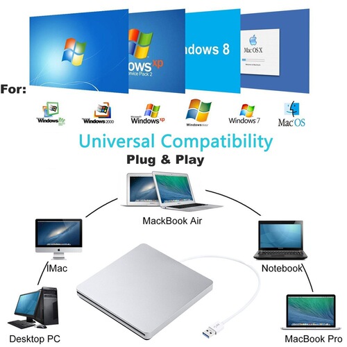 USB2.0 CD-RW burner driver Note ultra-thin external DVD slot-loading optical drive player universal