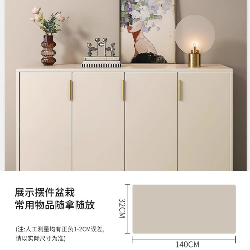 Pequeño gabinete de zapatos de viento crema nuevo tipo 2025 gabinete de almacenamiento de puerta doméstica integrado contra la pared pasillo interior rack de zapatos image 5