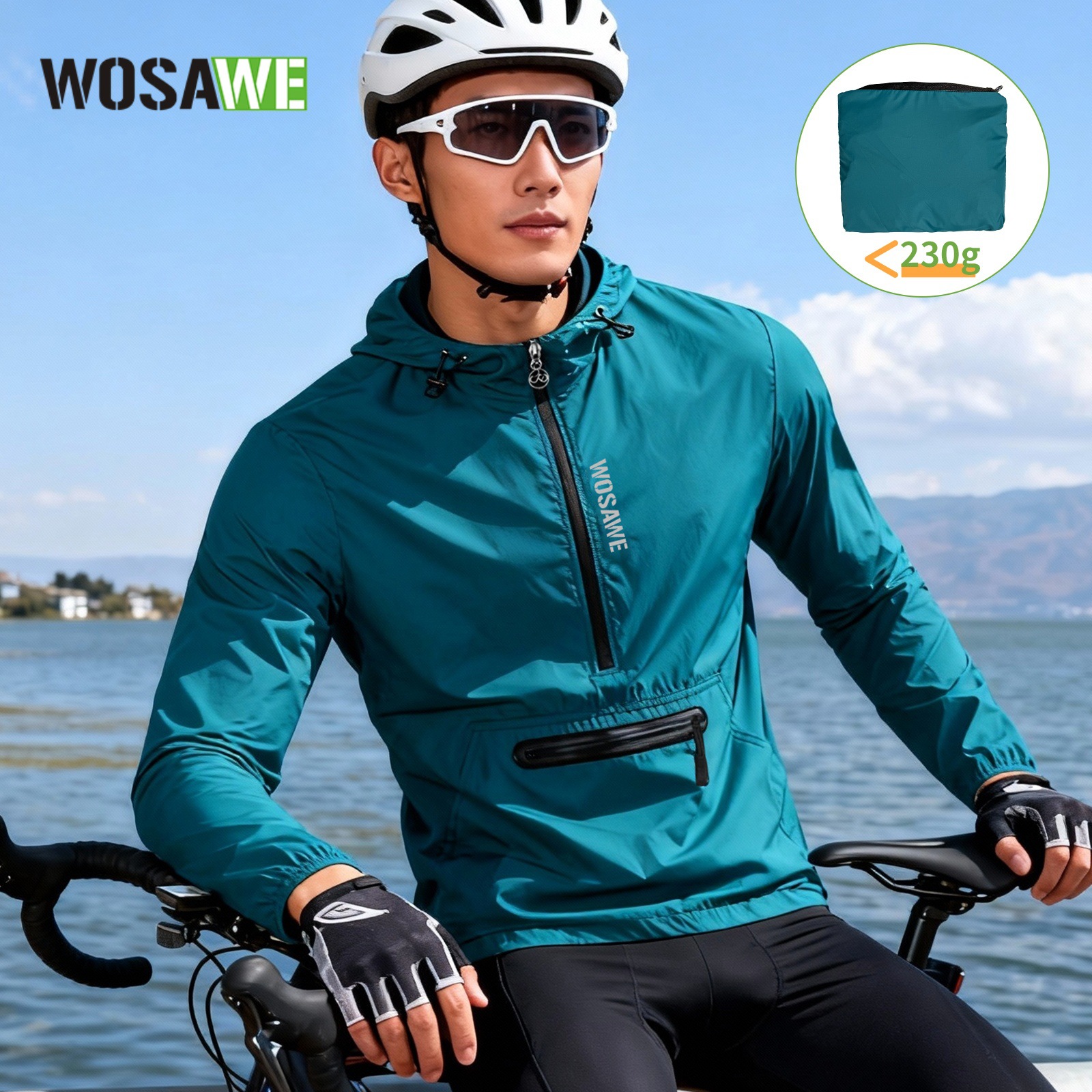 Wosawe Spring and Summer Tour De France Cycling Jacket Thin Windproof Sun Protection Coat Mountaineering Fishing Jacket