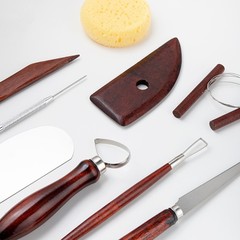 Cross-border ceramic tool 9-piece set soft clay stone sculpture modeling knife, mud cutter scraper detail needle