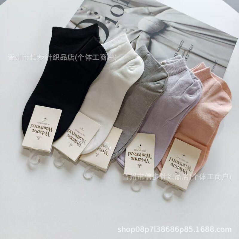Wholesale Summer New Arrivals: Empress Dowager Women's Short Socks, Japanese-Style Thin Breathable Low-Cut Dotted Seamless Cotton Socks