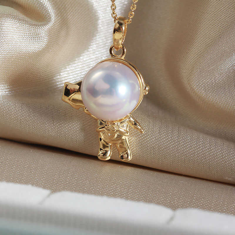 Astronaut Pendant Necklace S925 Sterling Silver Space Jewellery_voghion.com