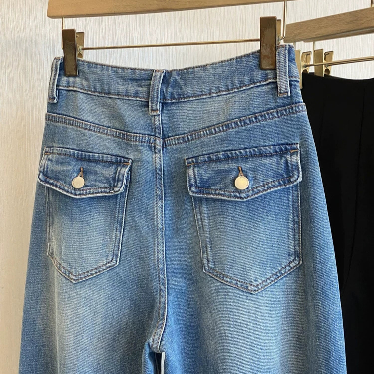 My Trusted Source! All Over, It's Premium Brand Quality~ Early Spring Straight-Leg Slimming Jeans with Back Pocket Design