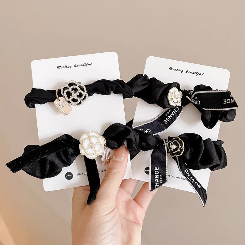 2023 nuevo tocado de cola de caballo alta banda de goma de temperamento Banda de pelo de intestino grueso de Flor Alta elástica diadema duradera lazo de pelo femenino