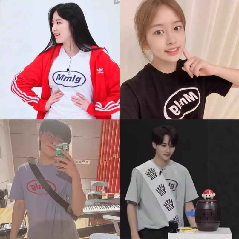 Idol Celebrity Style Letter Print Pure Cotton T-Shirt for Men and Women, Student Party Couple Round Neck Loose Casual Short-Sleeve T-Shirt