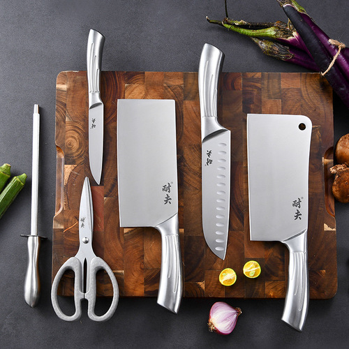 Factory 5 Chromium Stainless Steel Knife Set Full Home Use Vegetable Knife Combination Kitchen Gift Set Sharp Knife