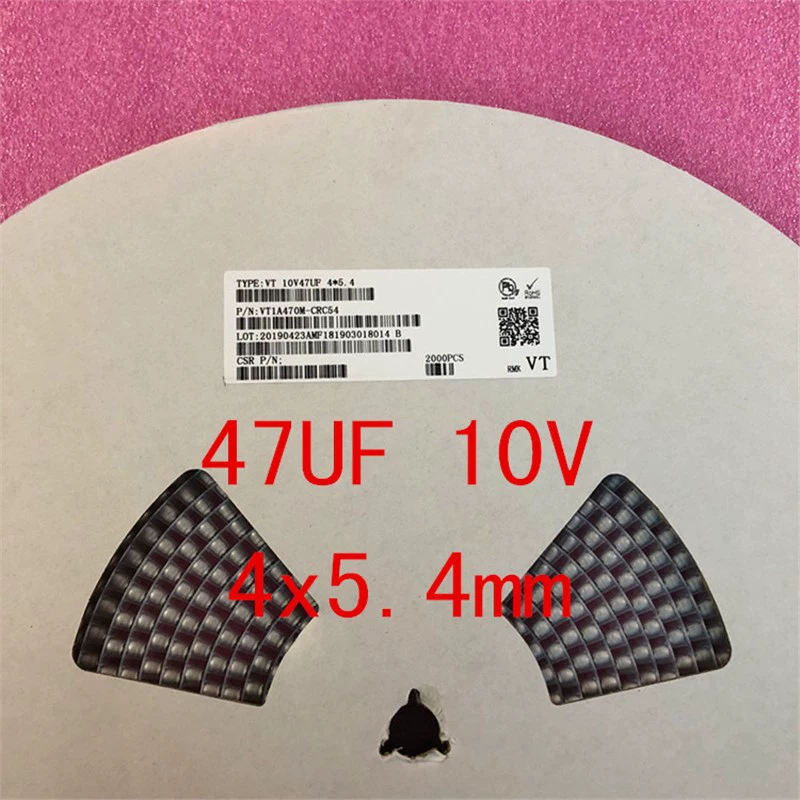 Алюминиевый электролитический конденсатор SMD 47 мкФ/10 В 4*5,4 мм 10 В 47 мкФ 4x5,4 мм 2 К/диск = 126 юаней