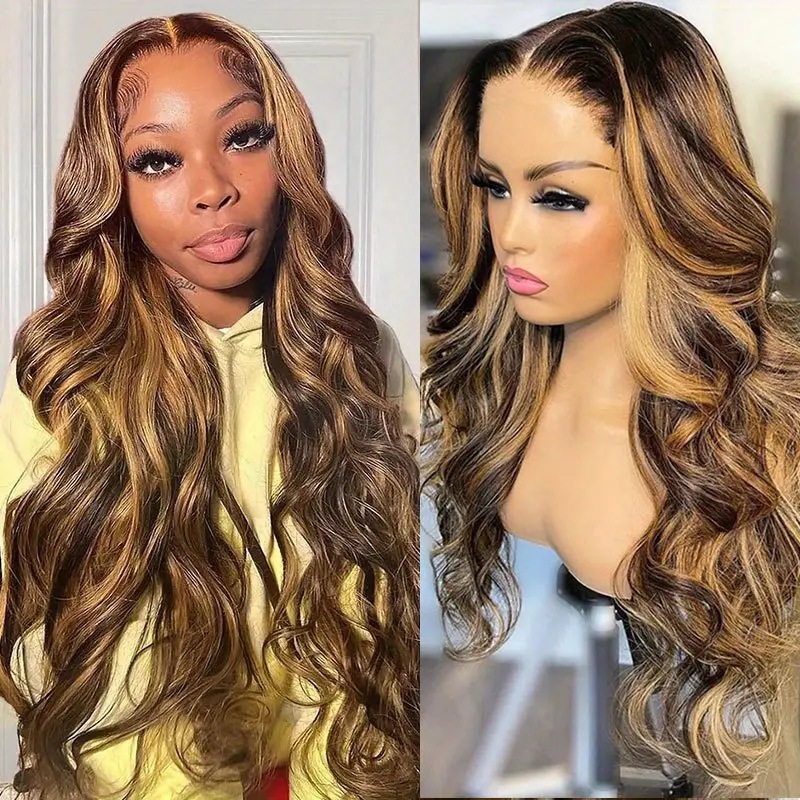 Peruca lace sintética body wave cor piano_voghion.com