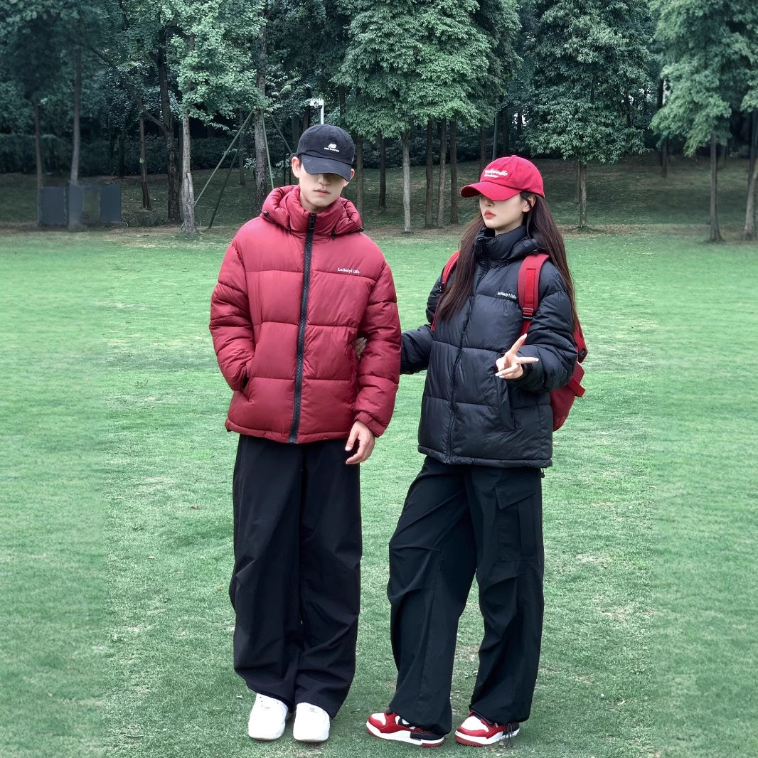 fall/winter 2025 short down jacket women‘s stand collar korean style small velvet thickening padded jacket couple coat