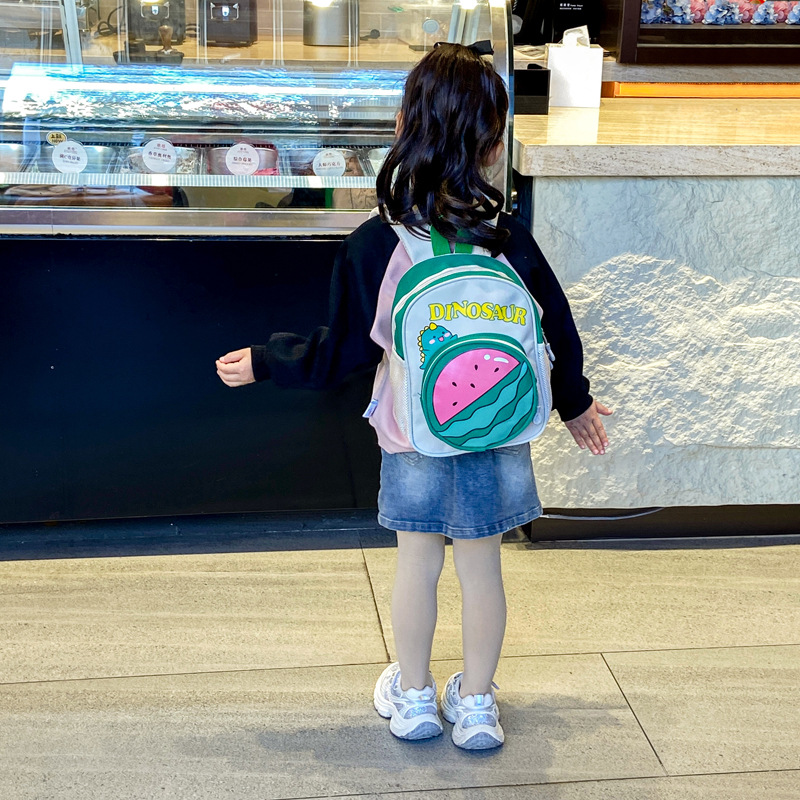 Mochila coreana de letras extranjeras para niños y niñas, mochila de dibujos animados, fruta, sandía, mochila de bebés, nueva mochila de niños de comercio exterior