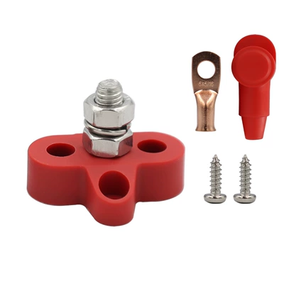 Power supply, ignition system accessories, Car RV yacht battery - red-single-stud-m8