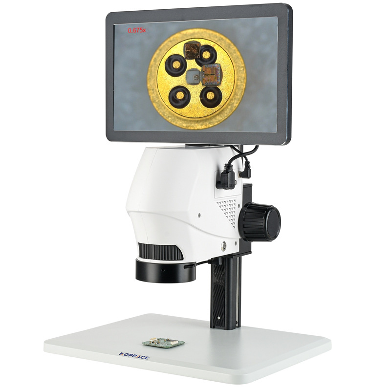 批发 10X-80X一体式电子显微镜11.6寸显示器实时测量拍照同屏对比