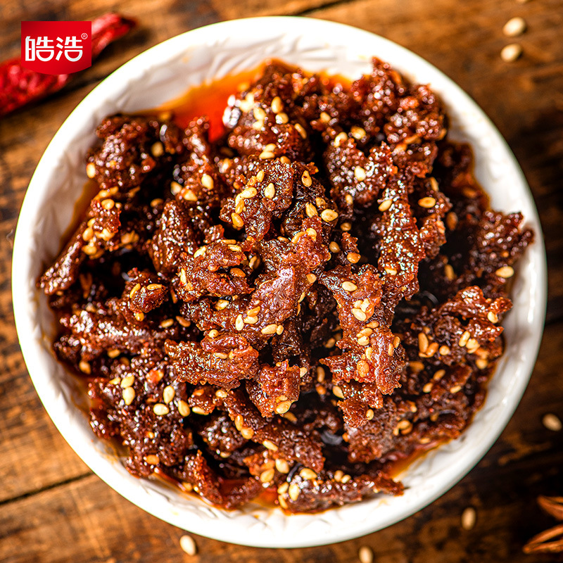 Hao Hao Cowboy Bone Flavored Spicy Cable Hand-Torn Vegetarian Spicy Snack for Gen X Nostalgia Snacks 30 Bags/medium package