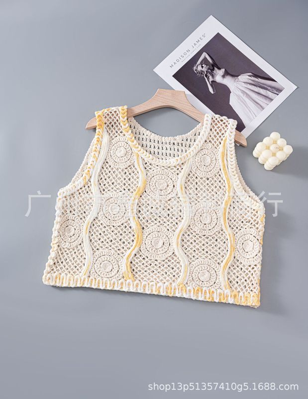 エスニック風ベスト、刺繍レイヤード、ベスト、アーティスティックショートジャケット、タッセルベスト、レトロ|undefined