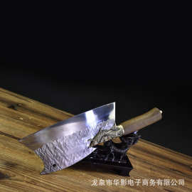 龙泉华影一件代发锻打菜刀超快锋利厨房用刀饭店切肉刀