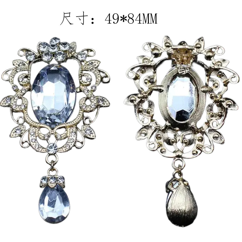 欧美时尚 厂家直销合金水滴胸针别针diy手工 新娘婚礼服饰配件|undefined