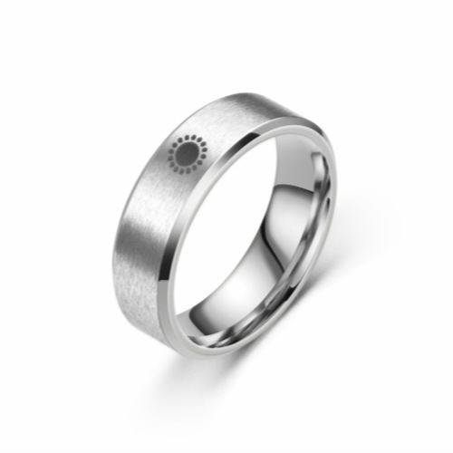 Titanium-Steel Couple Rings, Trendy Design with Moon and Sun—Unisex European & American-Style Jewelry