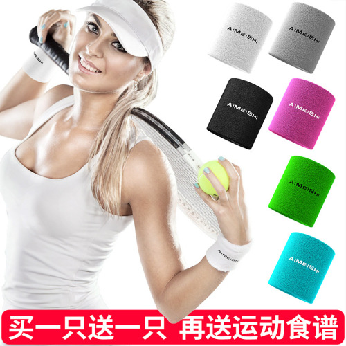 Sports wristbands for men and women, anti-sprain fitness pure cotton sweat-absorbent wipes, wristbands, basketball protection, warmth and fashion