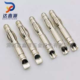 医疗美容器械插拔式灯笼花公母针 焊接式香蕉插头4.0网纹母孔插针