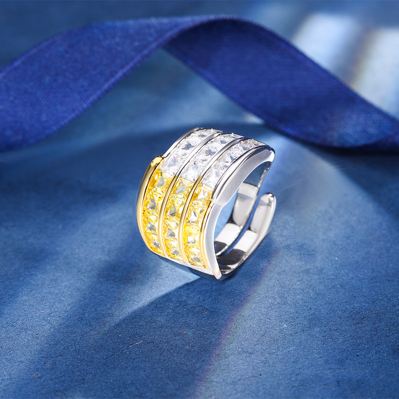 2024 nuevo estilo Zhuang Sheng joyería cobre inferior chapado en oro europeo y americano simulación color tesoro retro anillo de la fila anillo de oro negro personalidad