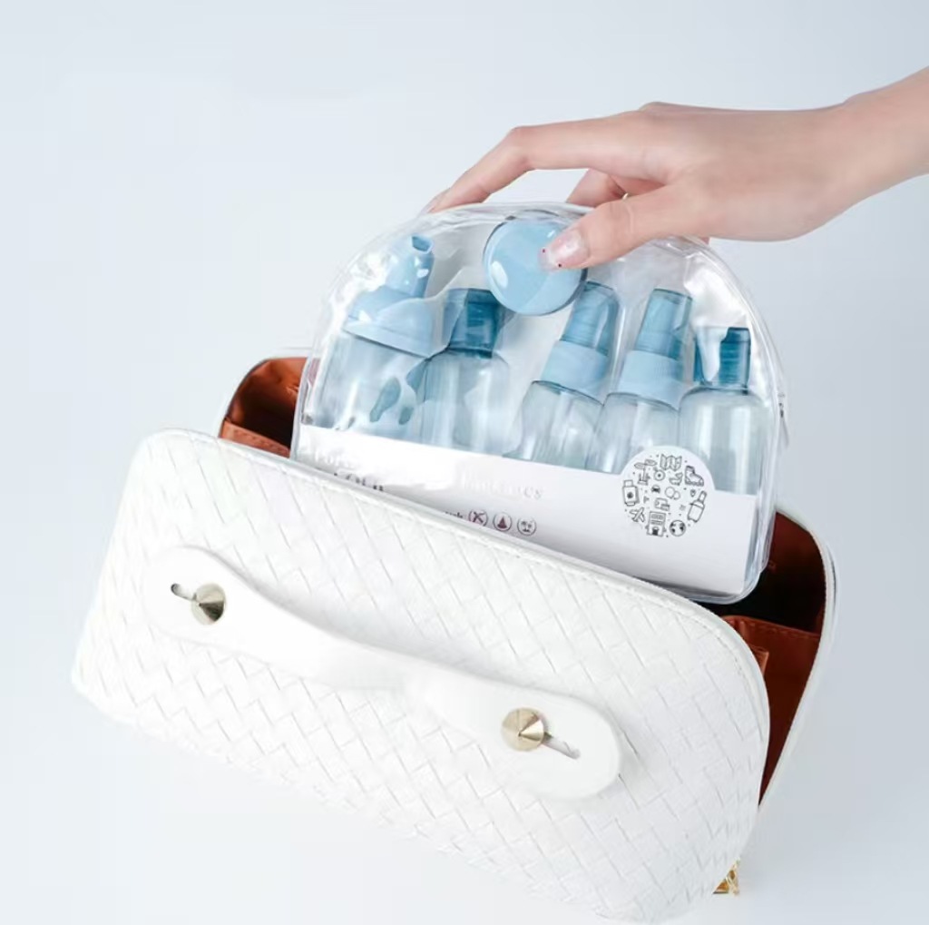 简约60MLPET旅行分装瓶8件便携套装沐浴露洗发水瓶化妆品小样瓶