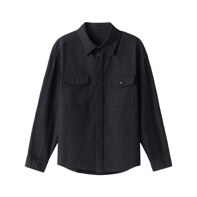 Tencel Lyocell Solid Color Shirt Men's 2025 Spring and Autumn Simple All-match Japanese Vintage Workwear Casual Shirt