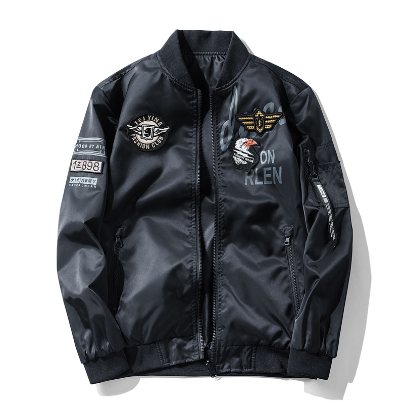 Chaqueta transfronteriza de piloto de estilo americano masculino chaqueta de marca de moda de primavera y otoño masculina doble cara vestir ropa de béisbol para aumentar el peso de la ropa masculina