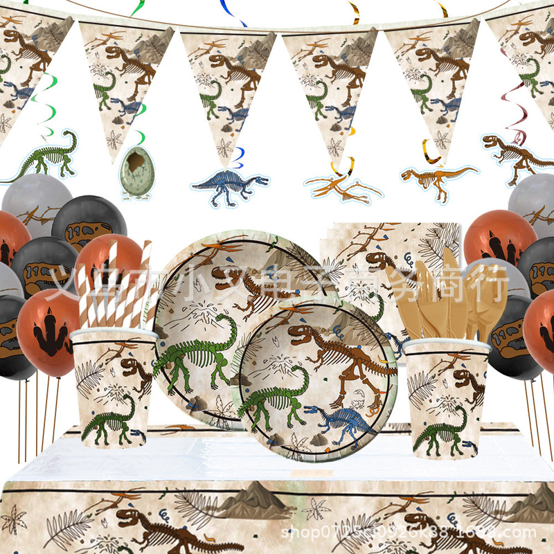 Cross-border Dinosaur Fossil Archaeology Theme Birthday Party Paper Tray Paper Cup Paper Towel Tableware Decoration Kit Supplies Cross-border Dinosaur Fossil Archaeology Theme Birthday Party Paper Tray Paper Cup Paper Towel Tableware Decoration Kit Supplies