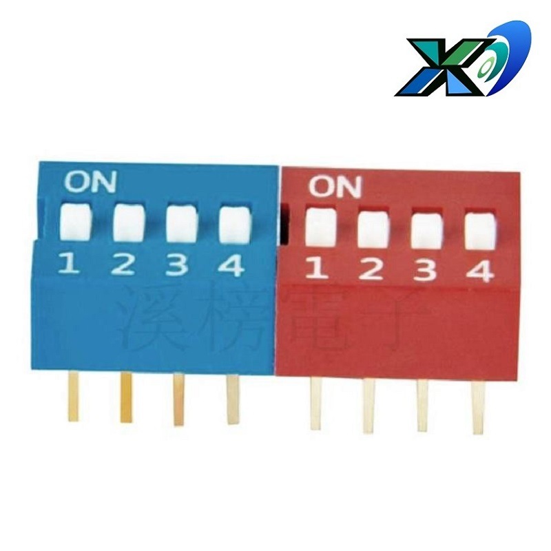 四位拨码开关平拨型8脚  四位编码开关立式 迷你四位指拨琴键开关