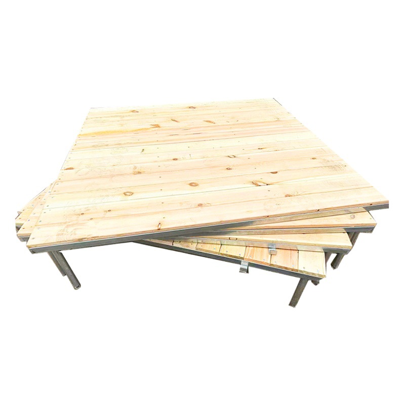 Plataforma Modular de Madera Anticorrosiva Ajustable para Tiendas de Campaña de Camping