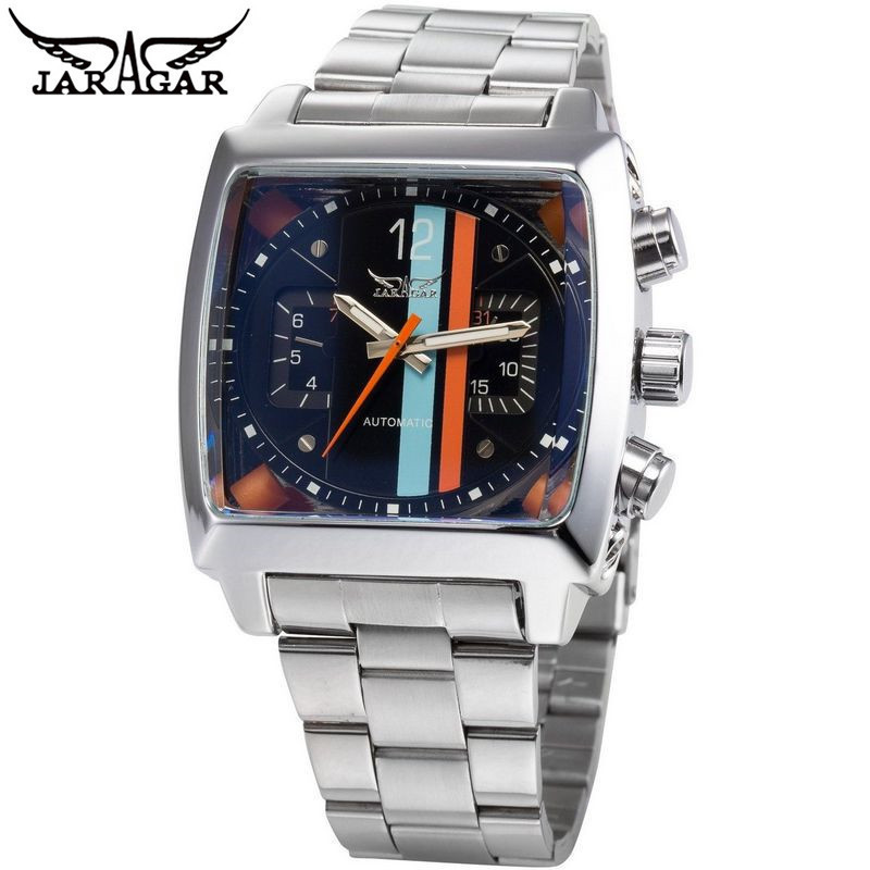 AliExpress JARAGAR Square TV Date Men's Automatic Mechanical Watch Steel Band Men's Watch
